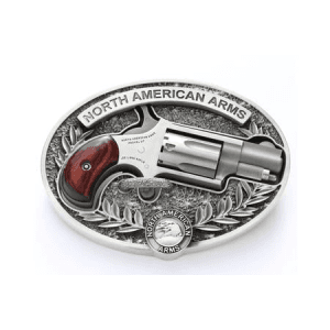 North American Arms 22 LR Mini Revolver with Rosewood Grips and Custom Carry Belt Buckle