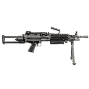 FN M249S Para 5.56mm Black Semi-Automatic Belt-Fed Rifle with Telescoping/Collapsing Stock (M249 SAW Replica)