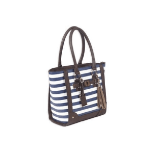 Bulldog Tote Style Purse with Holster, Navy Stripe