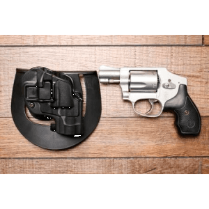 Smith & Wesson 642-2 38SW SPL +P Police Trade-In Revolver with Holster and Beavercreek OH PD Insignia
