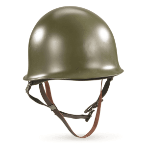 U.S. Military Style M1 Metal Helmet with Plastic Liner and Camo Cover