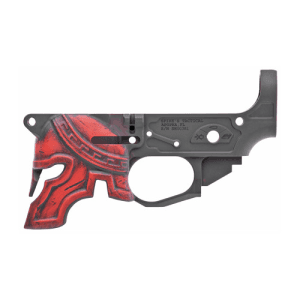 SPIKES TACTICAL Spartan Stripped Lower 223/5.56 Black w/Red Helmet