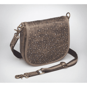 GUN TOTE'N MAMAS Simple Bling Distressed Buffalo Pouch Brown