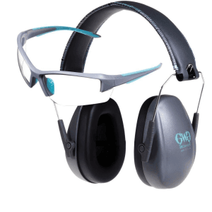 Allen Girls With Guns Assure Protective Safety Glasses & Earmuffs Combo Set, Gray/Teal/Black NRR - 23dB