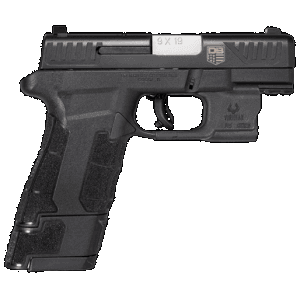 Diamondback DB0301P001 DBAM29 Sub-Compact 9mm Luger 3.50" 12+1,17+1 Overall Black Finish with Serrated Nitride Stainless Steel Slide, Polymer Grip & Picatinny Rail Includes Viridian Laser & Holster