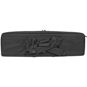 GPS Bags DRC42 Double Rifle Case Black 600D Polyester w/ 2 Padded Pistol Sleeves MOLLE Webbing & Lockable Zippers