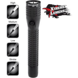 Nightstick Duty Rechargeable 650 Flashlight Focused Beam One Handed Control Non Slip Grip