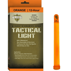 Tac Shield Tactical Light Orange 6 Inch Waterproof Up To 12 Hours Made In Usa 10 Pack