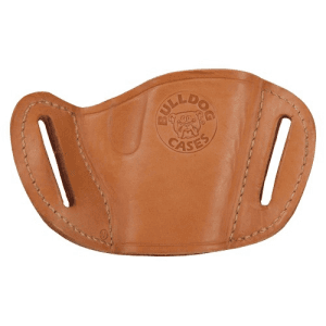 Bulldog Cases Bulldog Mltl Molded Owb Tan Leather Belt Slide Fits Glock Fits Ruger P85 Fits S&w M&p 40 Right Hand