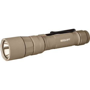 Surefire EDC2-DFT Turbo Rechargeable Flashlight 18650 Battery Tan