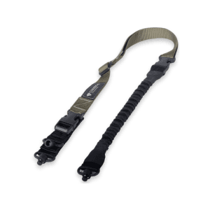 CrossTac Tactical Single/Double Point Rifle Sling with QD Swivel Nylon Bungee Olive Drab