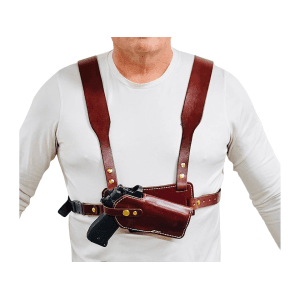 Triple K K-Max Chest Holster Right Hand 1911 Government with Rail Leather Tan