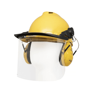 Military Surplus German Safety Helmet with Face Shield and Ear Protection Grade 2