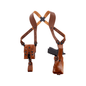 Galco VHS 4.0 Shoulder Holster Ambidextrous Glock 17, 22, 31, 47 with Streamlight TLR-1 Leather Tan