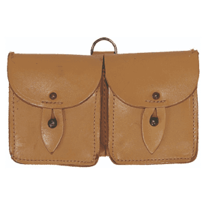 Military Surplus French 2 Piece Leather Magazine Pouch Grade 2