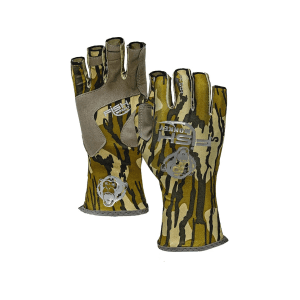 Fish Monkey Men's Guide Fingerless Gloves Mossy Oak Original Bottomland Large