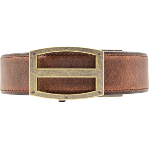 Nexbelt Titan Ironhide EDC Gun Belt 1-1/2" with Brown Steel Buckle Leather Brown