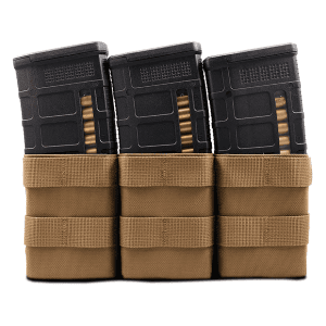 Esstac KYWI Midlength Triple AR-10/AK-47 Rifle Magazine Pouch with MOLLE Nylon Coyote Brown