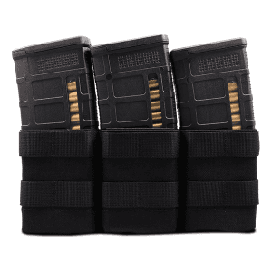 Esstac KYWI Midlength Triple AR-10/AK-47 Rifle Magazine Pouch with MOLLE Nylon Black