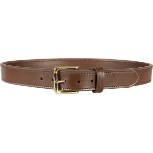 MidwayUSA Gun Belt 1-1/2" Leather Dark Brown 36" Brass Buckle