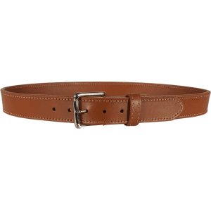MidwayUSA Gun Belt 1-1/2" Leather Light Brown 40" Silver Buckle