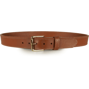 MidwayUSA Gun Belt 1-1/2" Leather Light Brown 38" Brass Buckle