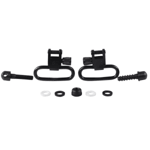 Grovtec Sling Swivel Studs With 1.25" Locking Swivels Set With Machine Screw Forend Steel Black