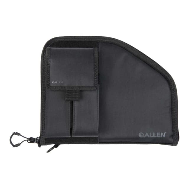 Allen Ballistic Nylon Pistol Case W/ Mag Pouch Full-Size Handguns 9.5in Long Lockable Hanging Loop Soft Brushed Lining Black