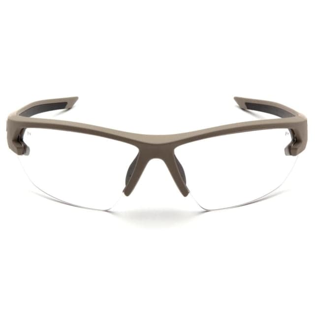 Pyramex Venture Gear Semtex 2.0 Shooting Glasses Tan Frame with Clear Anti-Fog Lens 752224C5 P