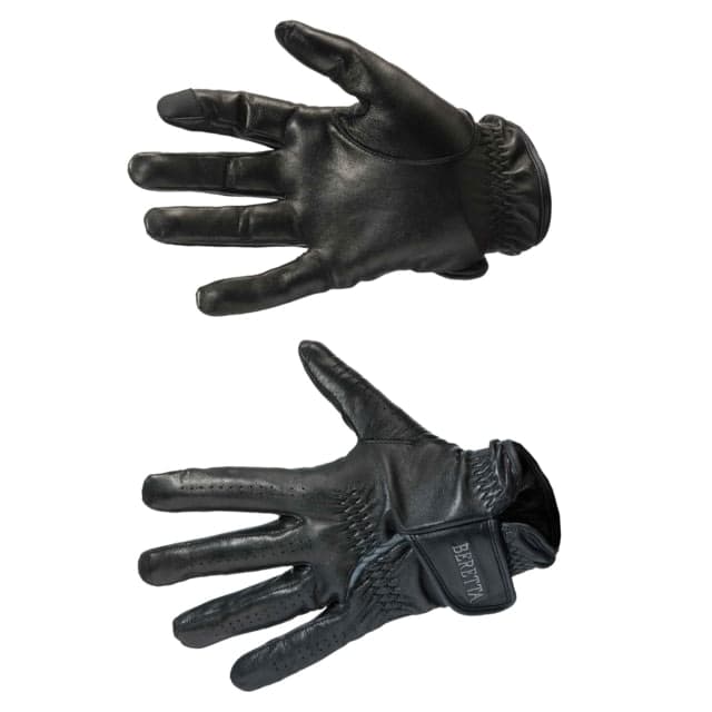 Beretta Leather Shooting Gloves - Men's Black/Grey Medium