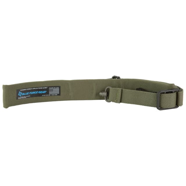 Blue Force Gear Vickers Padded 2-Point Combat Sling Push Button Swivels 54" with Adjuster Tightened Ranger Green 1.00" Webbing