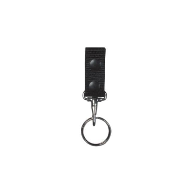 Boston Leather Belt Keeper With Key Snap Black