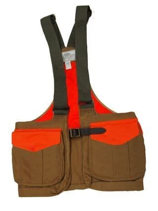 Boyt Harness Waxed Cotton Strap Vest with Mesh Back Orange/Khaki M/L