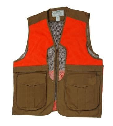 Boyt Harness Waxed Cotton Strap Vest with Mesh Back Orange/Khaki 2XL