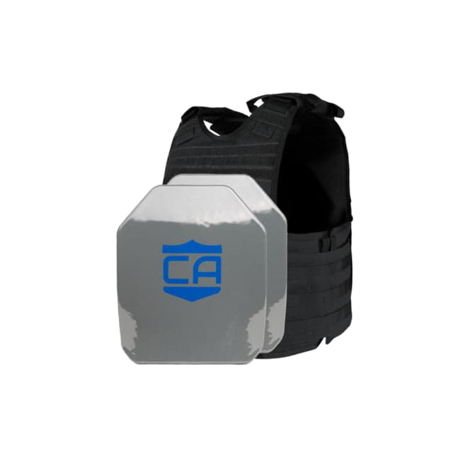 Caliber Armor Condor EXO&AR550 Level III+ Complete Plate Carrier Package Polyshield Coat SAPI Black  Small/Medium 19-AR55E