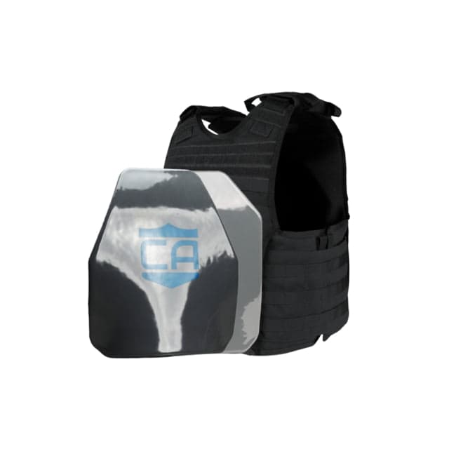 Caliber Armor Condor EXO&AR550 Level III+ PolyShield Complete Plate Carrier Package Shooter/SAPI Black  Small/Medium 19-AR5502