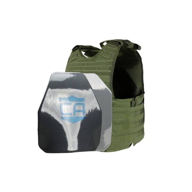 Caliber Armor Condor EXO&AR550 Level III+ PolyShield Complete Plate Carrier Package Shooter/SAPI OD Green  Small/Medium 19-ARR