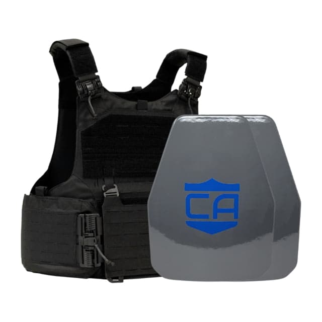 Caliber Armor UHMWPE Maritime NIJ III w/ M.O.D. Complete Plate Carrier Package - Set of 2 Shooters Black 10x13.5in/Large 19-UHMW