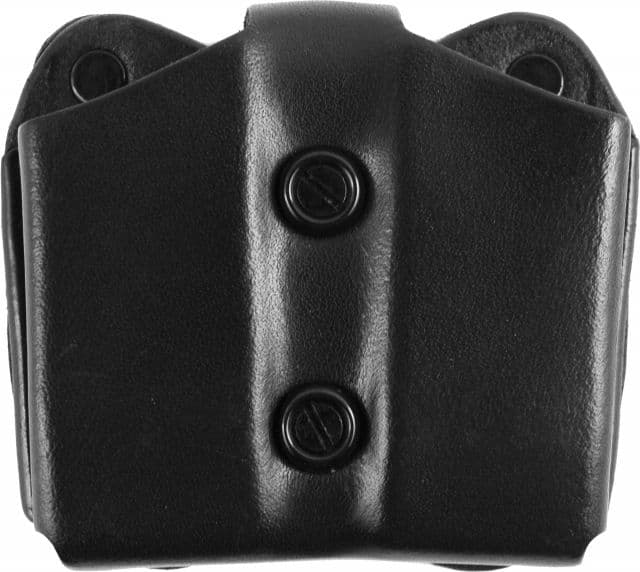 DeSantis Double Magazine Leather Pouch Glock 17/19/22/23 H&K USP 9mm/40cal USP CPT 9mm/40cal P2000 Para P13 P14 S&W 99 45cal Ambidextrous Plain Black