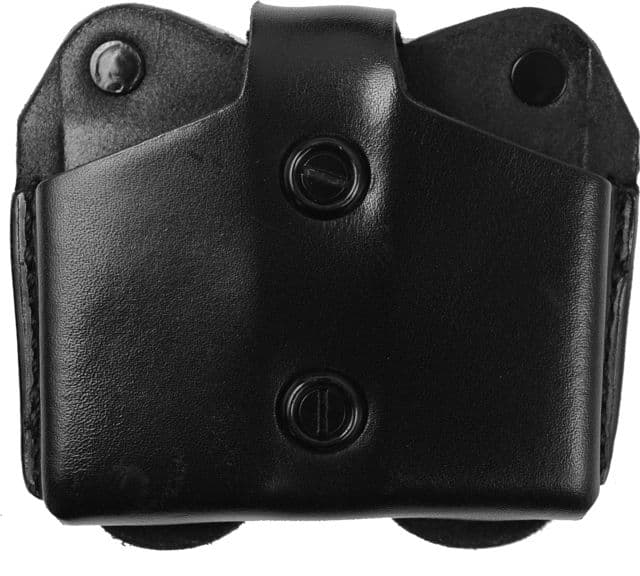 DeSantis Double Magazine Leather Pouch Long Single Stack 10mm/45cal S&W M&P Shield Ambidextrous Plain Black