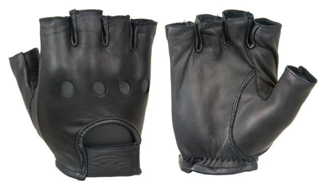 Damascus Protective Gear Damascus D22s Leather Driving Gloves Half-Finger Unlined Medium Black Medium