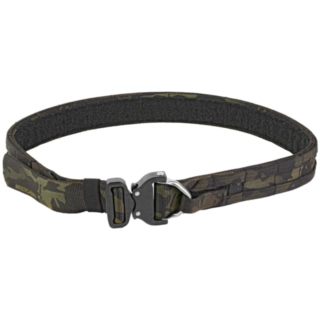 Eagle Industries Medium MultiCam Black Operator Gun Belt Cobra Buckle closure with built-in D-Ring attachment