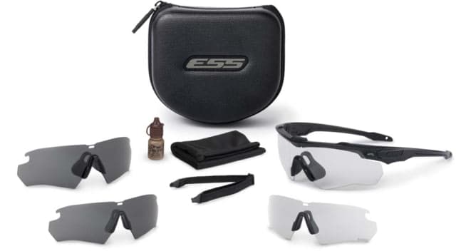 ESS Black CrossBlade Deluxe Kit Black Frame Standard/NARO Clear & Smoke Gray Lens