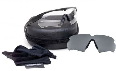 Ess Crossbow Suppressor 2x Eyeshields Safety Glasses Black W/ Clear & Smoke Lenses