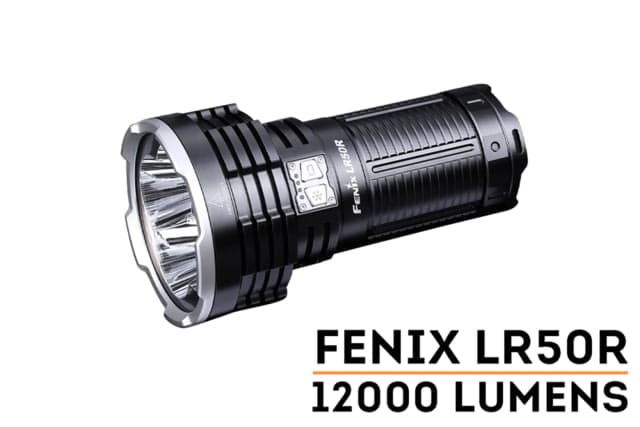 Fenix Lr50r Flashlight - 12000 Lumen Spotlight Black