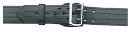 Gould & Goodrich Leather Lined Duty Belt 4 Row Stitched 54 Nickel Buckle Black