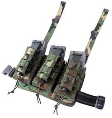 High Speed Gear HSGI Double Decker Leg Rig Rifle Pouch Woodland Camo