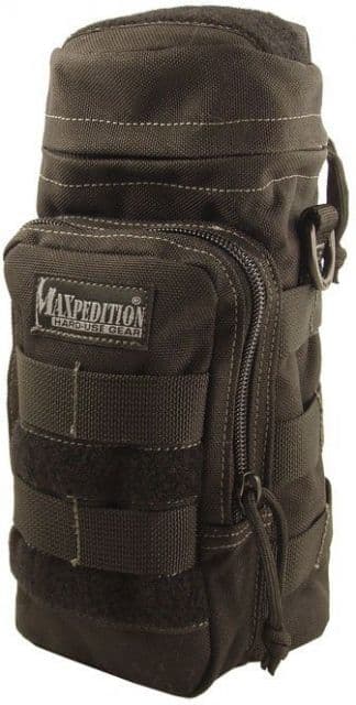 Maxpedition 10inx4in Water Bottle Holder Pouch w/ MOLLE Attachment - Black