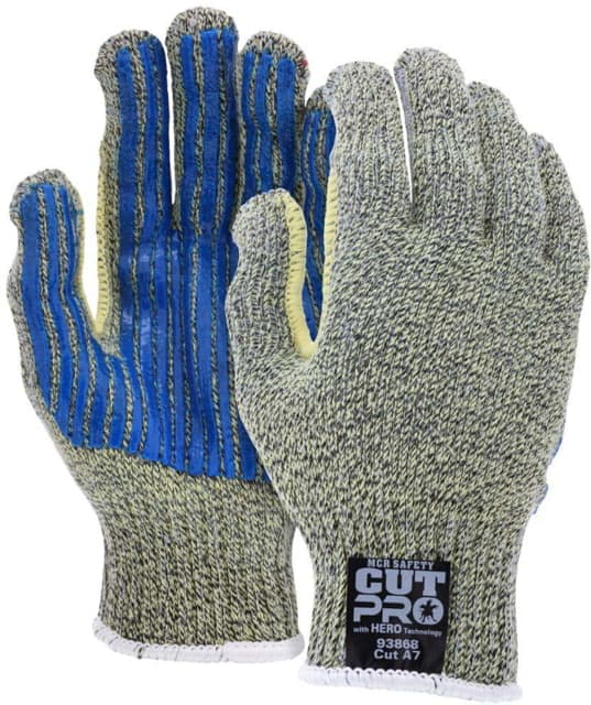 Mcr Safety Cut Pro Hero Technology 7-Gauge Regular Weight Pvc Striped Palm Cut Resistant Work Gloves 2xl