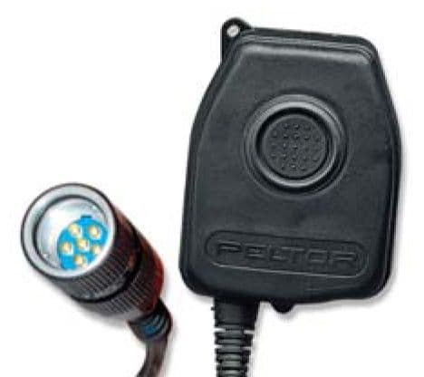 3M PELTOR Push-To-Talk PTT Adapter Military Radios  with 6-PIN MIL-C-55116 Connector 1 EA/Case